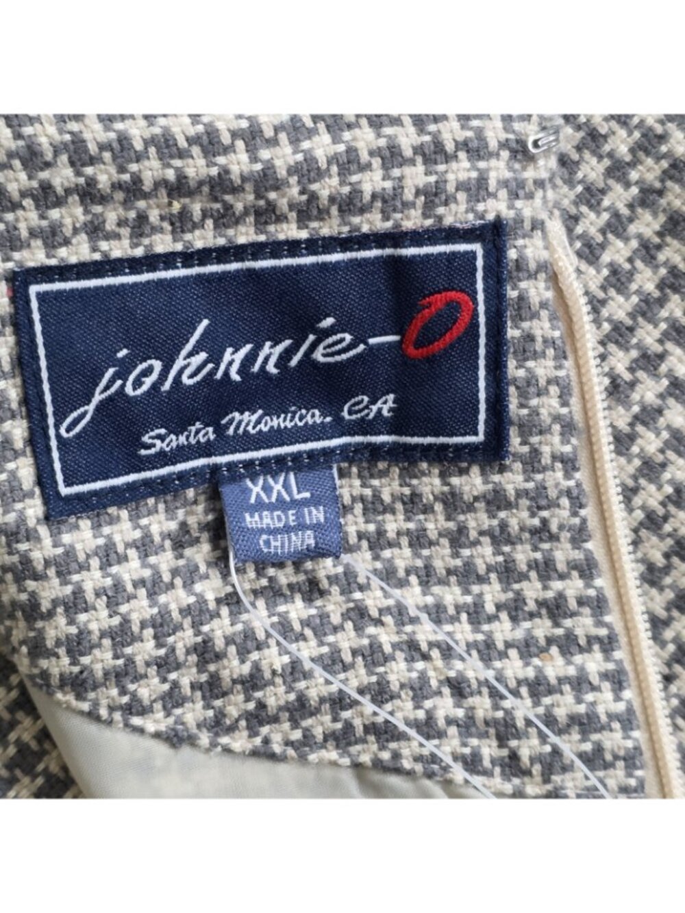 Johnnie-O Mulberry Silk Dress XXL Gray Houndstooth LS Pintuck Shift Retro Career - Picture 4 of 16